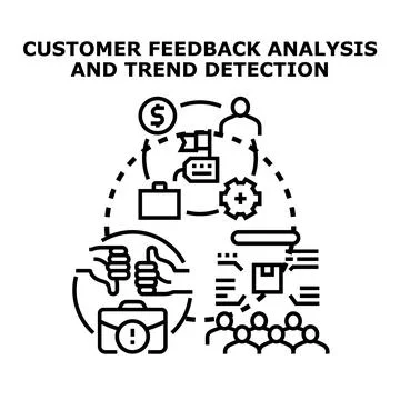 Customer feedback analysis detecting business trends and improving service Stock Illustration