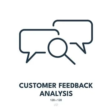 Customer Feedback Analysis Icon. Review, Rating, Opinion. Editable Stroke. .. Stock Illustration