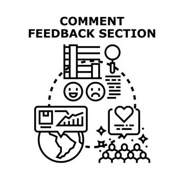 Customer feedback and comment section analysis concept Stock Illustration