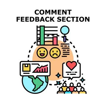 Customer feedback and comment section analysis concept Stock Illustration
