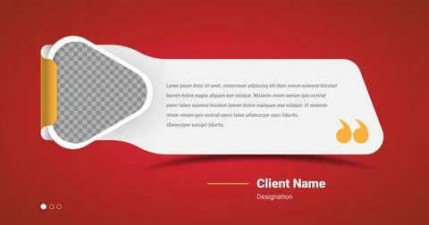 Customer feedback and quote presentation template with image placeholder Stock Illustration