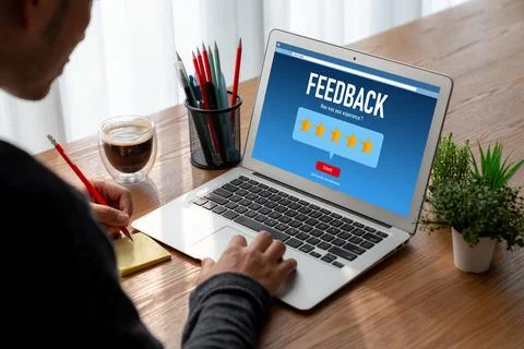 Customer feedback and review analysis by modish computer software Stock Photos