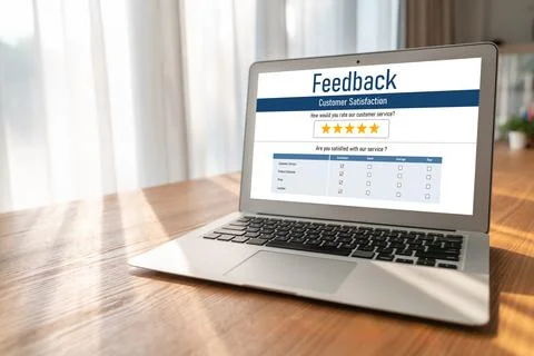 Customer feedback and review analysis by modish computer software Stock Photos
