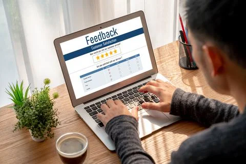 Customer feedback and review analysis by modish computer software Stock-Fotos