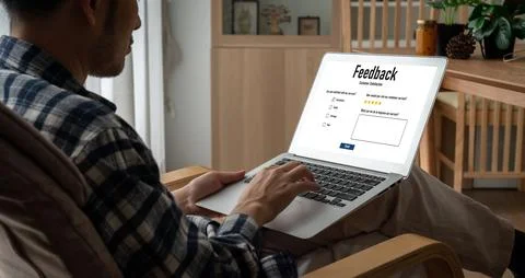 Customer feedback and review analysis by modish computer software 스톡 사진