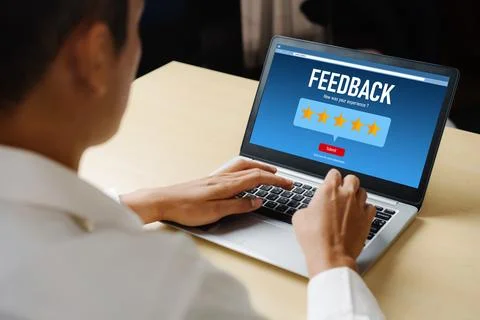 Customer feedback and review analysis by modish computer software Stock-Fotos