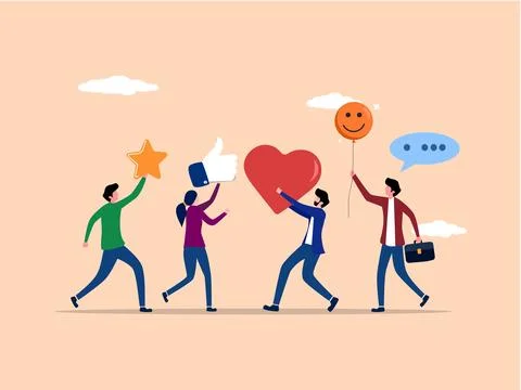 Customer feedback, comments on products and services Illustrazione stock