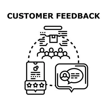 Customer feedback concept connecting user experience and online reviews Stock Illustration