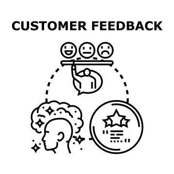 Customer feedback concept identifying and analyzing opinions Stock Illustration