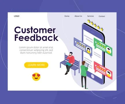 Customer Feedback concept illustration. Isometric Design. customer Review. Stock Illustration