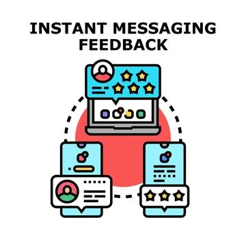 Customer feedback concept instant messaging service reviews Stock Illustration