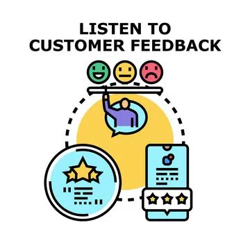 Customer feedback concept with service rating and review Stock Illustration