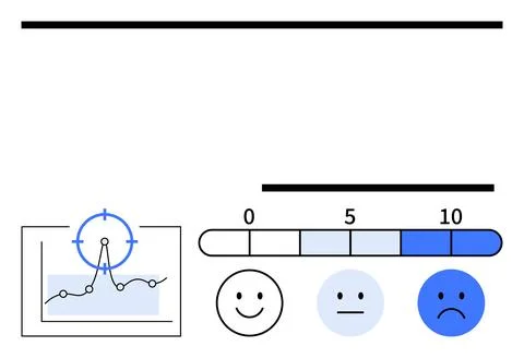 Customer Feedback Concept with Survey Scale, Mood Faces, and Performance Grap Stock Illustration