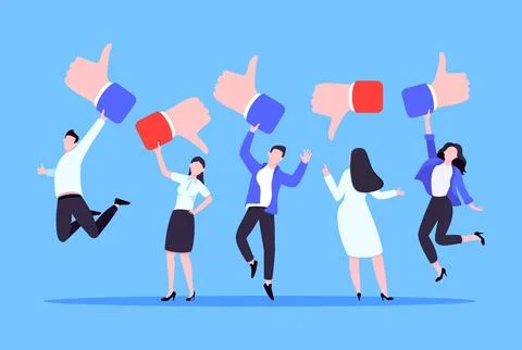 Customer feedback, employee or client satisfaction rating review Ilustração Stock