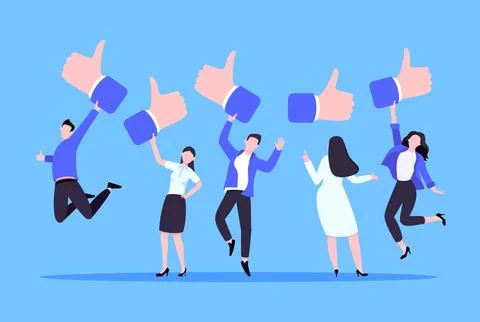 Customer feedback, employee or client satisfaction rating review with good Ilustração Stock