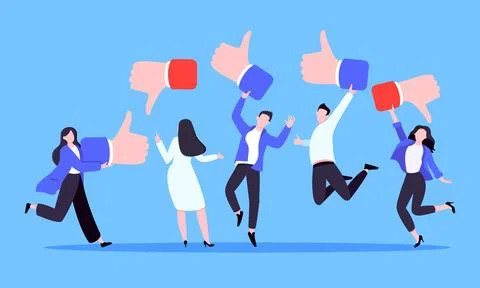 Customer feedback, employee or client satisfaction rating review Ilustração Stock