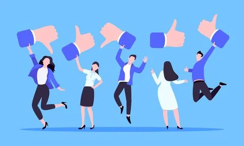 Customer feedback, employee or client satisfaction rating review with good Ilustração Stock