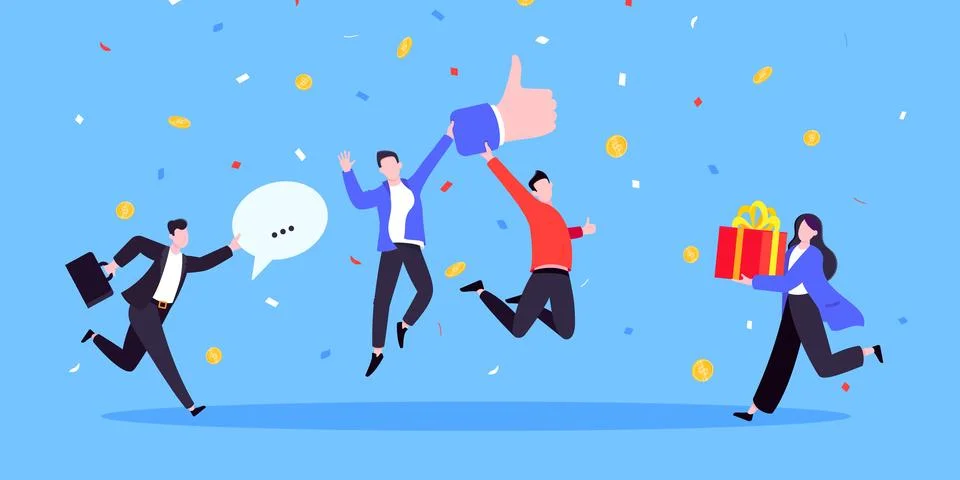 Customer feedback, employee or client satisfaction rating review with good Ilustração Stock
