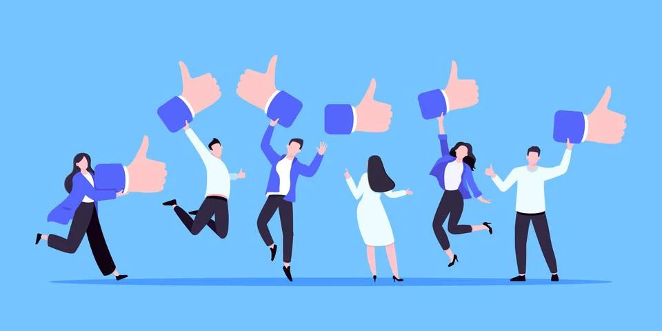 Customer feedback, employee or client satisfaction rating review with good Ilustração Stock