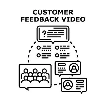 Customer feedback engaging in video review process Stock Illustration