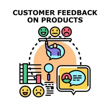 Customer feedback evaluating product service quality rating Stock Illustration