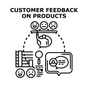 Customer feedback evaluating product service quality rating Stock Illustration