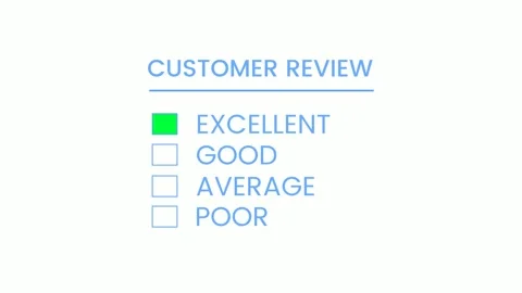 Customer Feedback Evaluation Checklist Animation on Square Shape Stock Footage 327037400