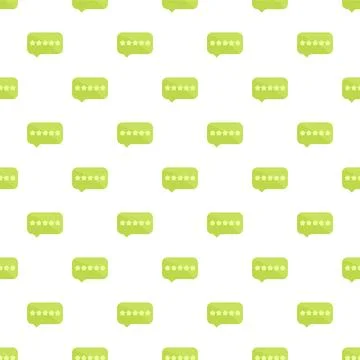 Customer feedback five star rating speech bubble pattern Stock Illustration