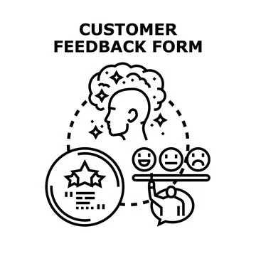 Customer feedback form concept collecting service reviews Stock Illustration
