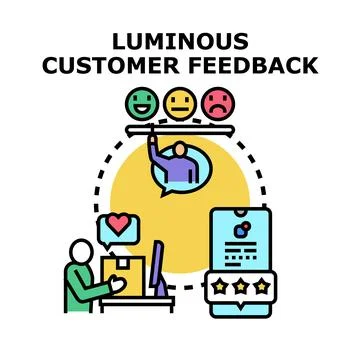 Customer feedback generating online reviews and satisfaction ratings Stock Illustration