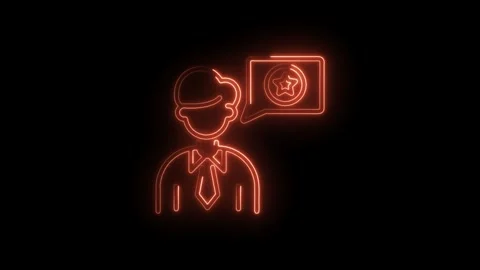 Customer feedback glowing neon style animated icon business communication Stock Footage 330772397