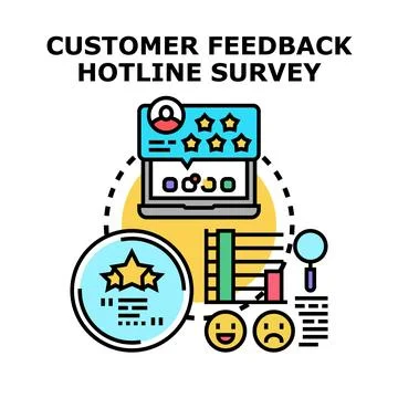 Customer feedback hotline survey online concept Stock Illustration
