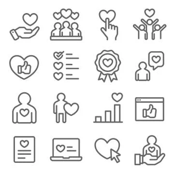 Customer Feedback icons set vector illustration. User Satisfaction, Rating Stock Illustration