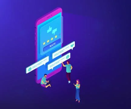 Customer feedback isometric 3D concept illustration. Stock Illustration
