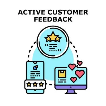 Customer feedback loop collecting online service ratings Illustrazione stock