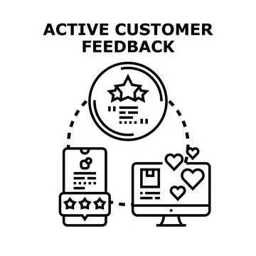 Customer feedback loop collecting online service ratings 库存插图