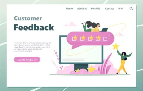Customer feedback management, vector illustration, perfect for web design, banne Stock Illustration