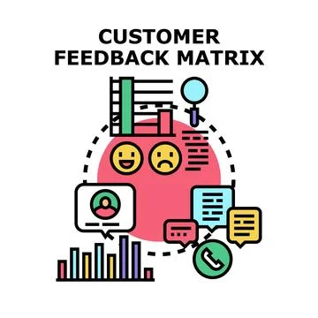 Customer feedback matrix analyzing business performance data 스톡 일러스트