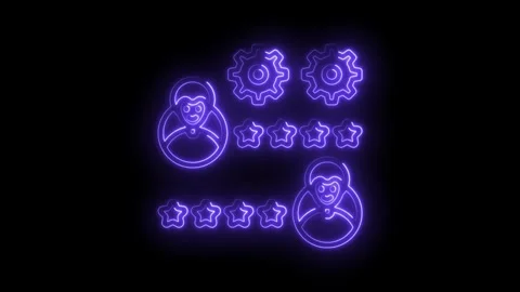 Customer feedback mechanism neon animation with rating stars settings and s.. Stock Footage 312306840