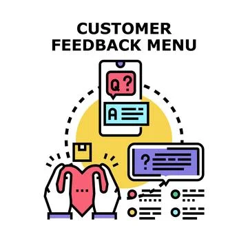 Customer feedback menu icon concept vector Stock Illustration
