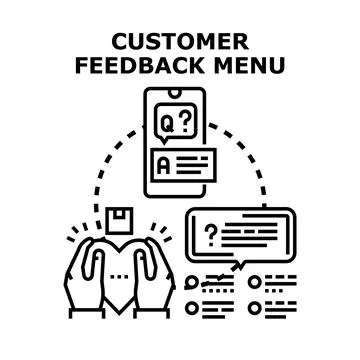 Customer feedback menu icon concept vector Illustrazione stock