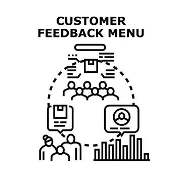 Customer feedback menu system analyzing user opinions Stock Illustration