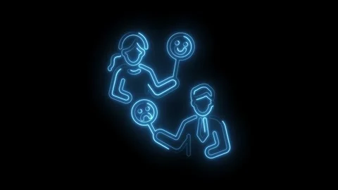 Customer feedback neon animation revealing customer satisfaction and dissat.. Stock Footage 345995536