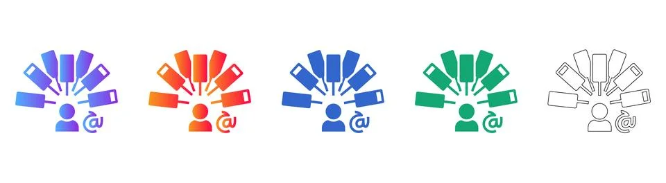 Customer Feedback Network Icon Set Stock Illustration