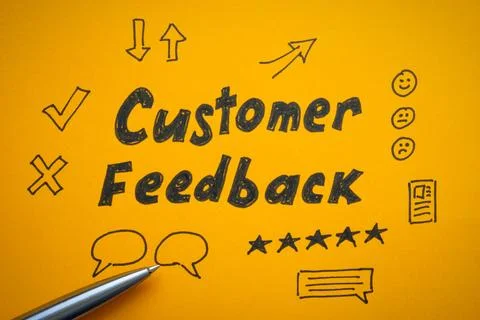 Customer feedback with notes or user insights. Stock Photos