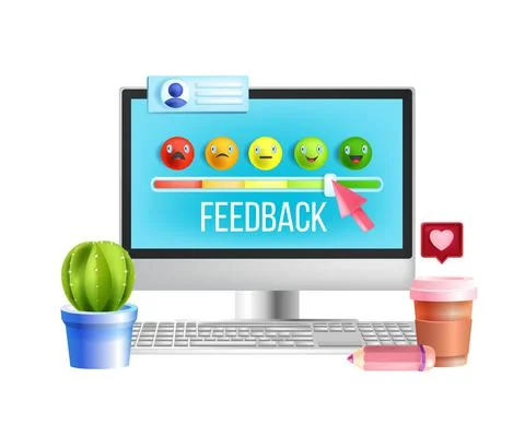 Customer feedback, online survey, client opinion, review vector app concept Stock Illustration