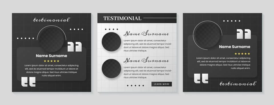 Customer feedback or client testimonial design post template for social media Stock-Illustration