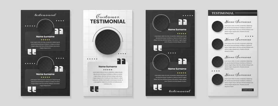 Customer feedback or client testimonial design post template for social media Stock Illustration