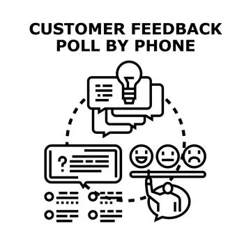 Customer feedback poll collecting user satisfaction ratings Stock Illustration