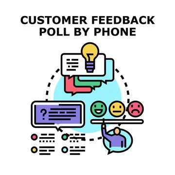 Customer feedback poll collecting user satisfaction ratings Stock Illustration
